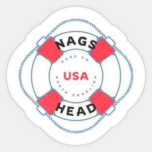 Nags Head, NC Summertime Vacation Life Preserver Sticker